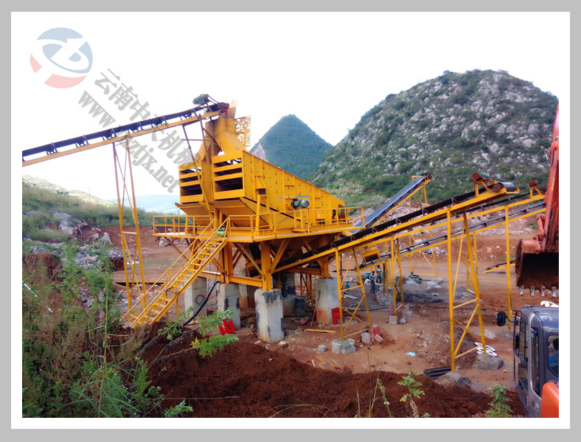 云南中天礦山機械設備制造,云南昆明鵝卵石、玄武巖、花崗巖、石灰巖鄂式破碎機,反擊式破碎機,二合一破碎機,制砂機,給料機,石料生產線,制砂生產線-日產2500-3500噸案例-圖片中心